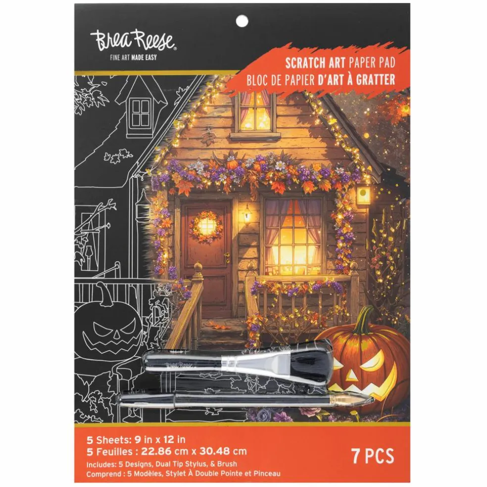 Brea Reese® 9" x 12" Smalltown Halloween Scratch Art Paper Pad