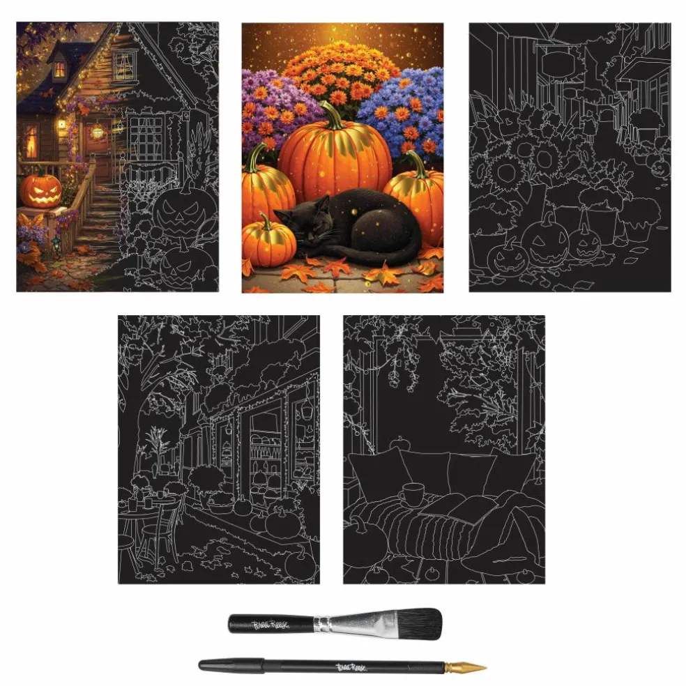 Brea Reese® 9" x 12" Smalltown Halloween Scratch Art Paper Pad