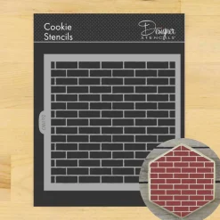 Brick Wall Cookie & Craft Stencil | CM192 by Designer Stencils | Cookie Decorating Tools |