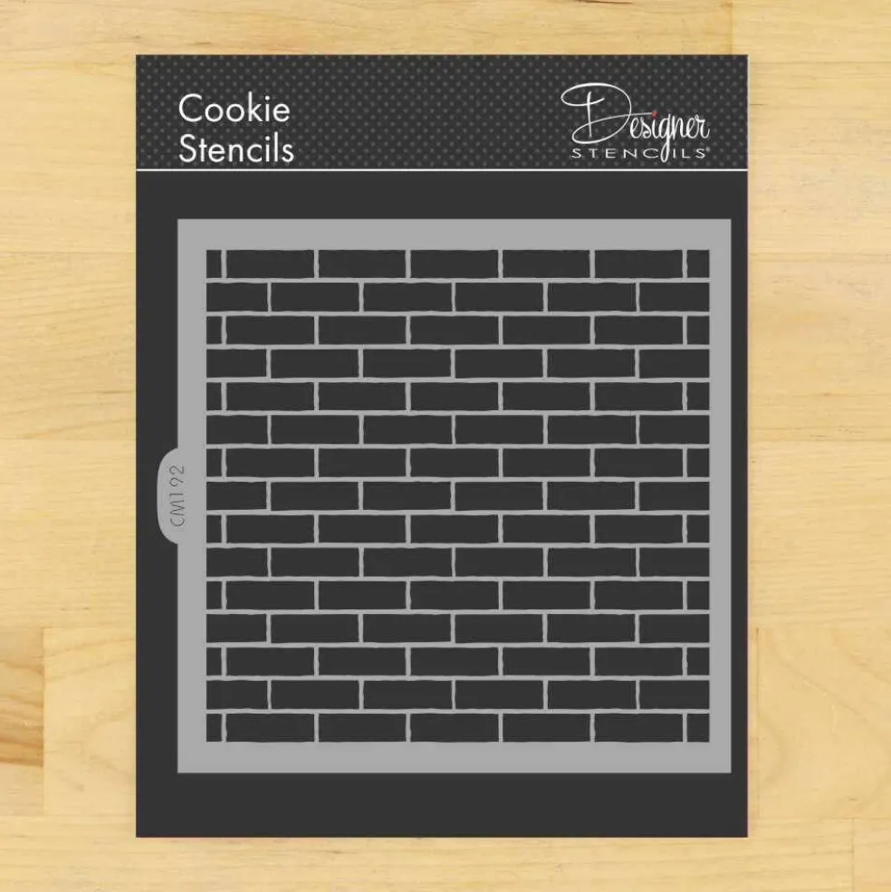 Brick Wall Cookie & Craft Stencil | CM192 by Designer Stencils | Cookie Decorating Tools |