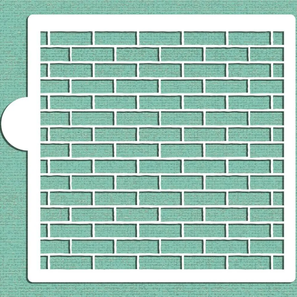 Brick Wall Cookie & Craft Stencil | CM192 by Designer Stencils | Cookie Decorating Tools |