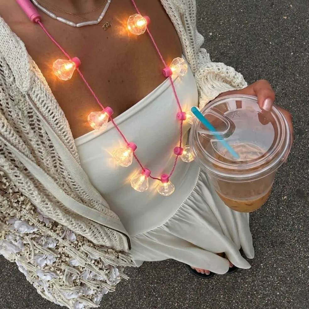 Bride Light Up Diamond Ring Necklace