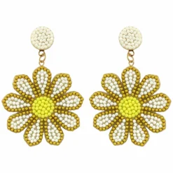 Bright Beaded Flower Earrings by Make Market®