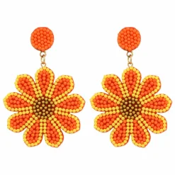 Bright Beaded Flower Earrings by Make Market®
