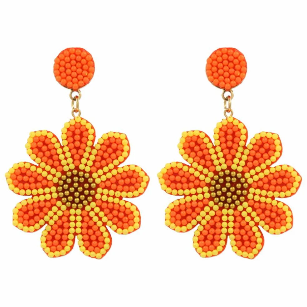 Bright Beaded Flower Earrings by Make Market®