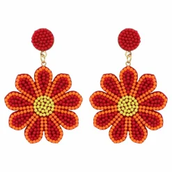 Bright Beaded Flower Earrings by Make Market®