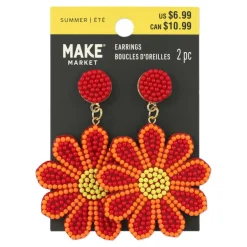 Bright Beaded Flower Earrings by Make Market®