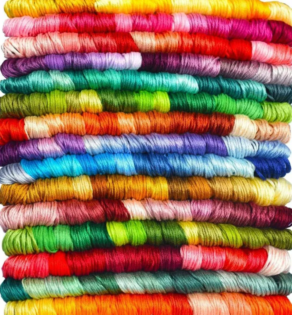 Bright Chartreuse Gradient Color Embroidery Floss 14pack