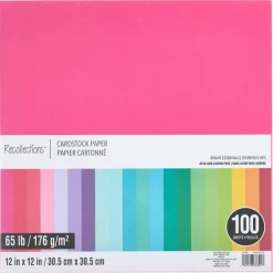 Bright Essentials 12" x 12" Cardstock Paper Pack by Recollections™, 100 Sheets