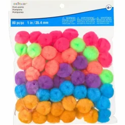 Bright Multicolor Pom Poms by Creatology™