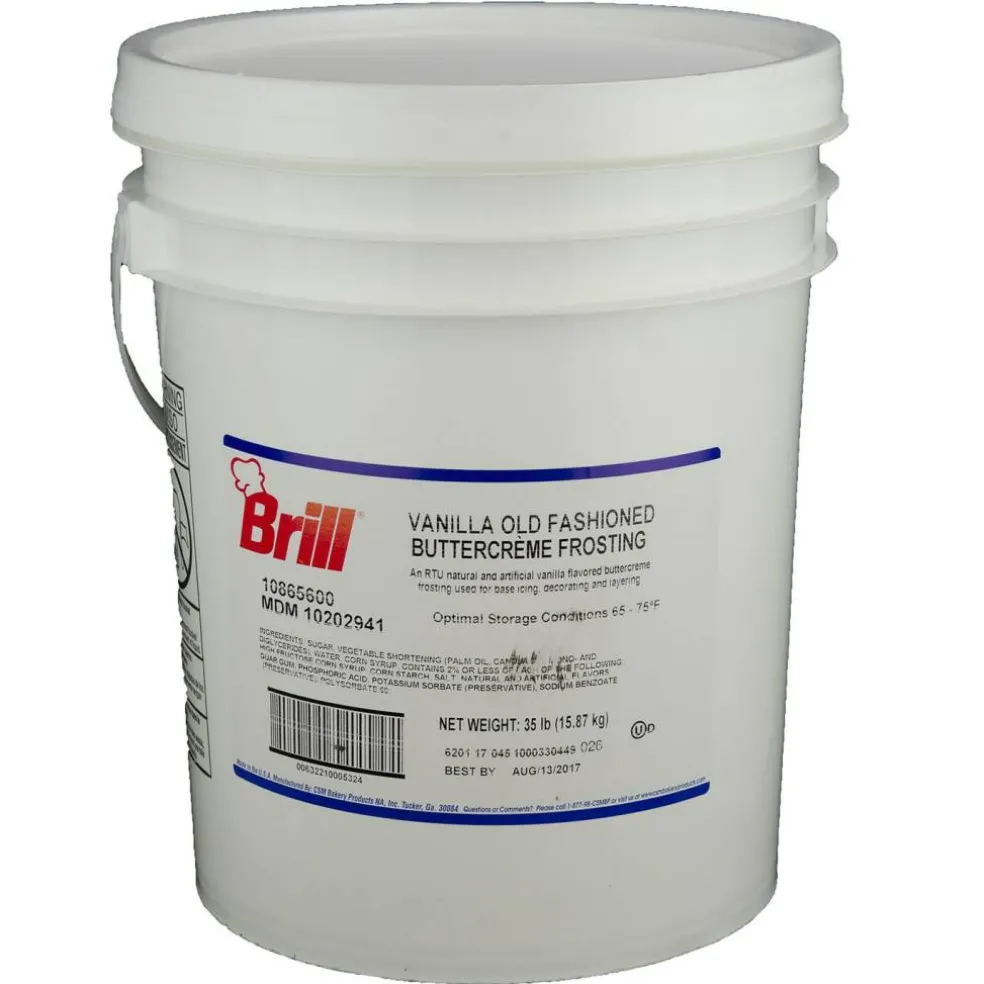 Brill Vanilla Old Fashioned Buttercreme Frosting 35 Pound Bulk Pack Ready to Use