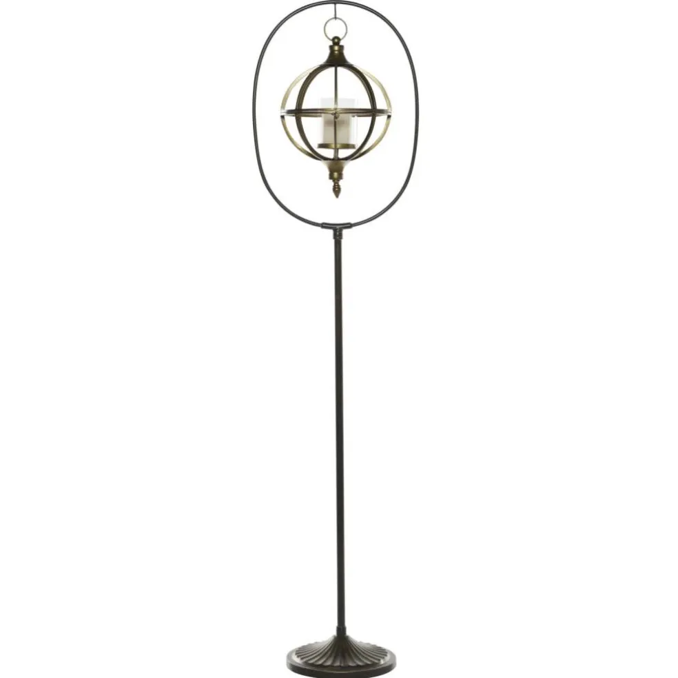 Bronze Iron Modern Candle Holder Lantern, 66" x 16" x 11"