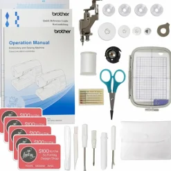 Brother PE900 5" x 7" Embroidery Machine with 160 Embroidery Spools Bundle