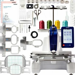 Brother PRS100 Single-Needle Embroidery Machine w/ 240 Embroidery Threads Bundle
