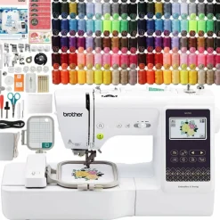 Brother SE700 Embroidery & Sewing Machine w/ 100 Spools, Bobbins & Accessories