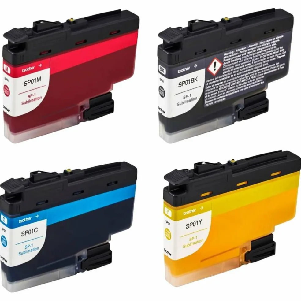 Brother SP-1 Sublimation Ink Refill Cartridge CMYK Set with 50pc Blank Pack