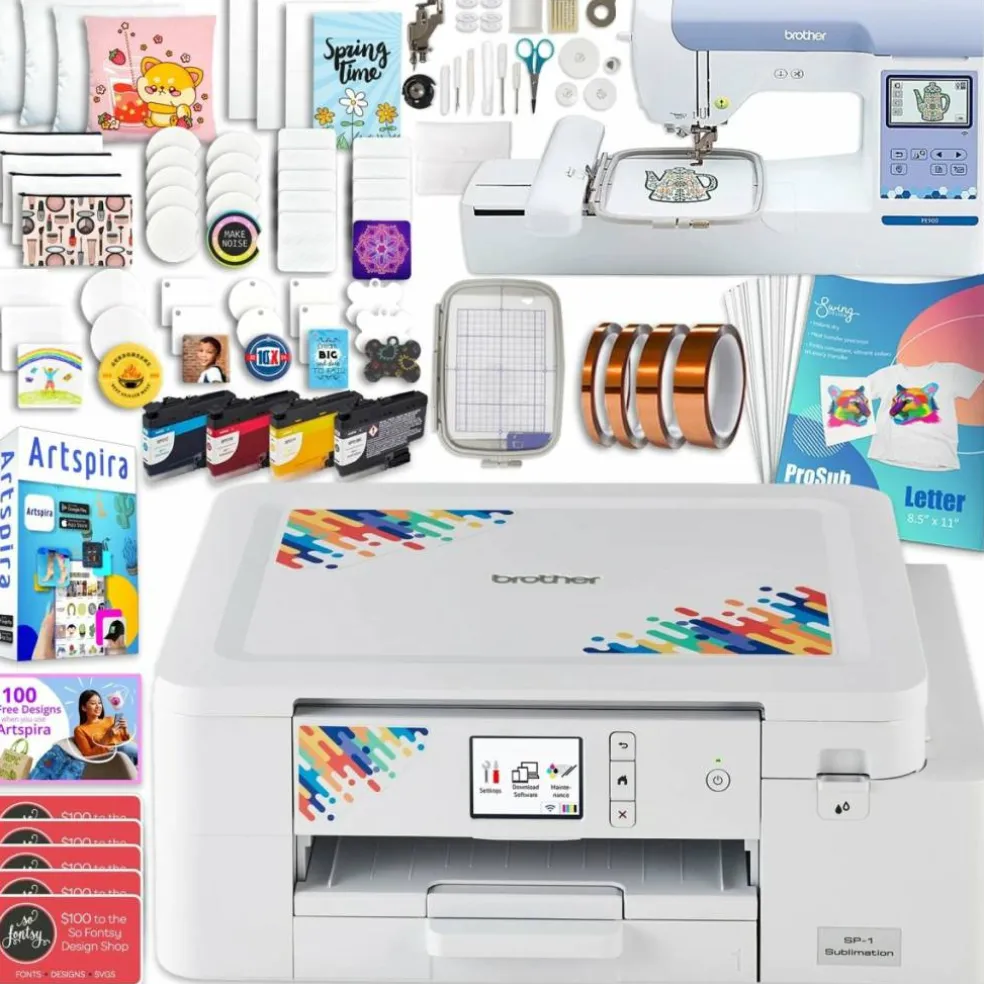 Brother SP-1 Sublimation Printer with SE2000 Combo Embroidery Machine