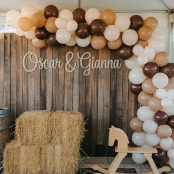 Brown Balloons, 50Pcs Coffee Brown Beige Apricot Sand White Latex Balloons with Ribbon for Fall Thanksgiving Cowboy Birthday Party Decorations
