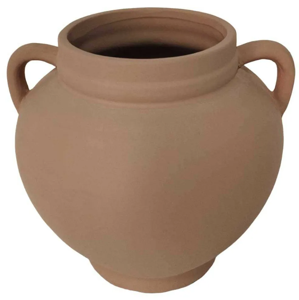 9" Brown Ceramic Jar Planter with Handles by Ashland®