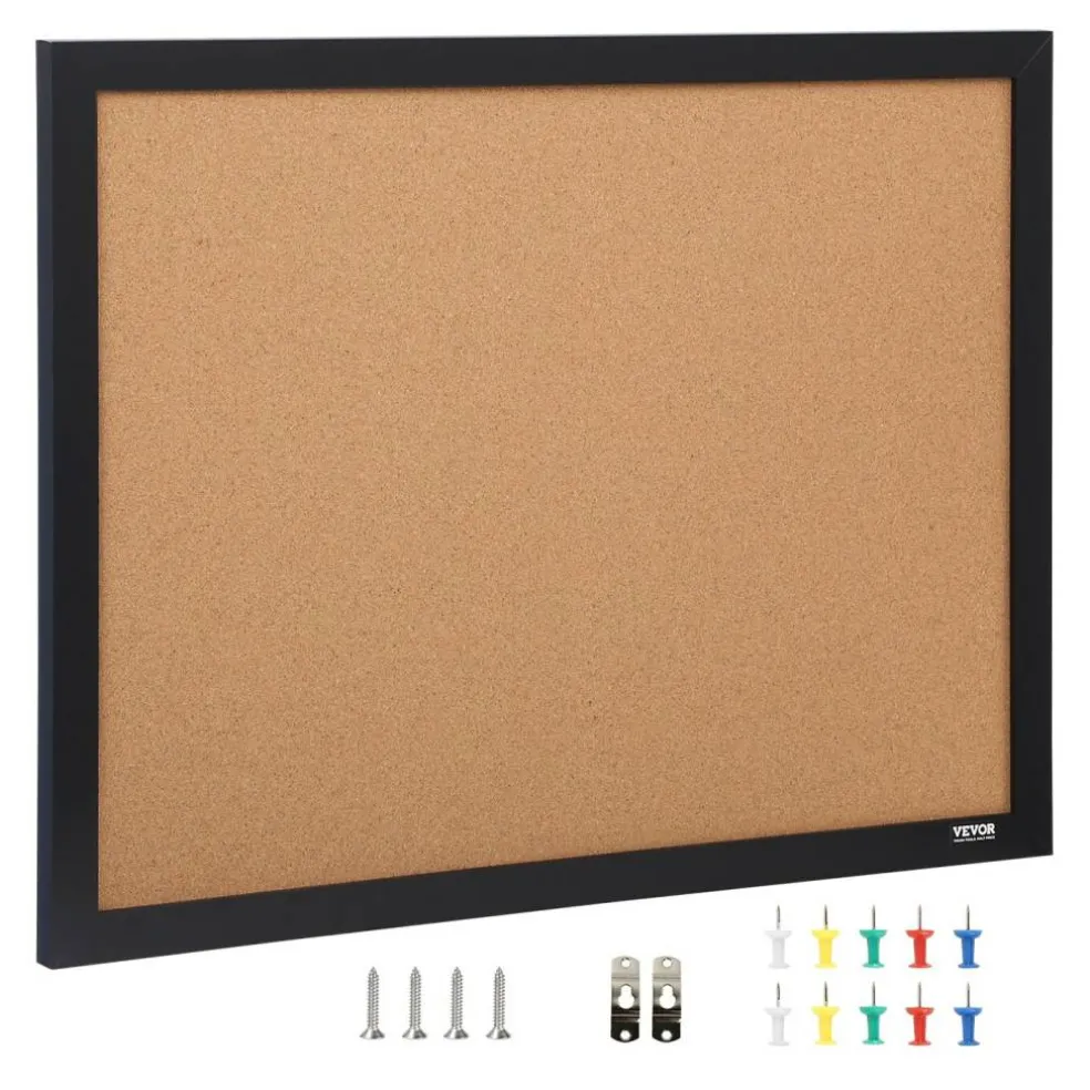Brown Cork & Corrugated Paper Double-Sided Bulletin Board with MDF Frame