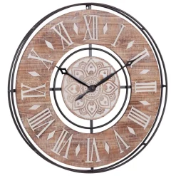 Brown Farmhouse Wood Wall Clock, 34