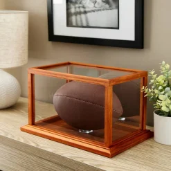 Brown Football Display Case With Mirror Back by Studio Décor®