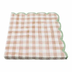 Brown Gingham Scalloped Lunch Napkins, 20ct. by Celebrate Itâ„¢