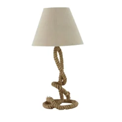 Brown Jute Rope and Iron Rustic Table Lamp, 29" x 15" x 15"