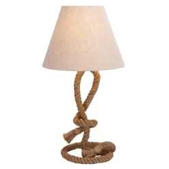 Brown Jute Rope and Iron Rustic Table Lamp, 29
