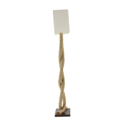 Brown Jute Rope and Iron Rustic Floor Lamp, 63" x 20" x 9"