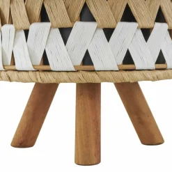 Brown Jute Rope Geometric Woven Chevron Planter Set