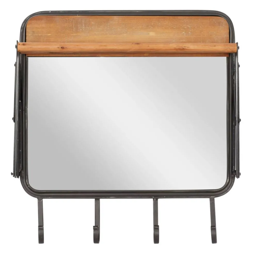 Brown Metal Industrial Wall Hook, 19" x 19" x 14"