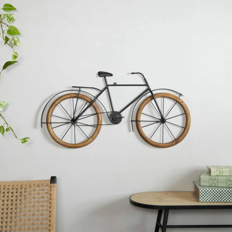 Brown Metal Traditional Bicycle Wall Décor