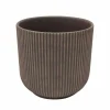 7.5" Brown Ridged Ceramic Pot by Ashland®