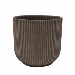 7.5" Brown Ridged Ceramic Pot by Ashland®