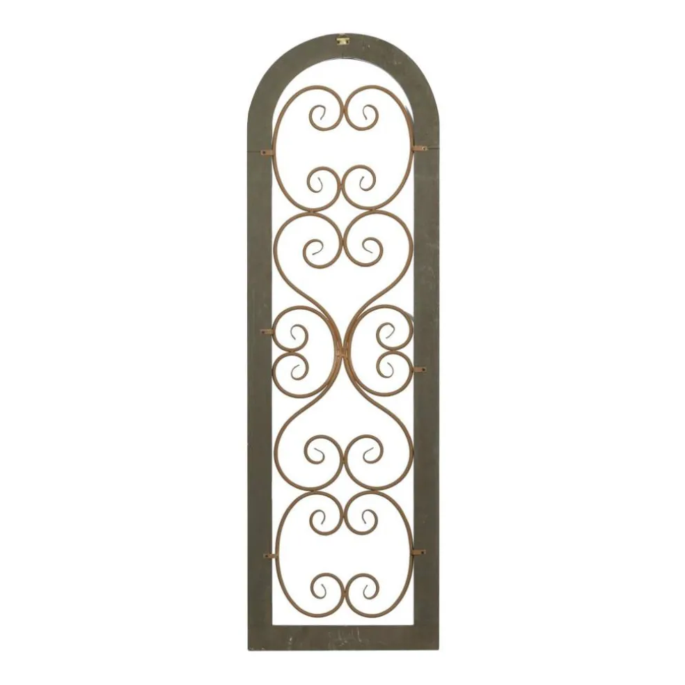 Brown Rustic Ornamental Metal Wall Decor, 48" x 15"