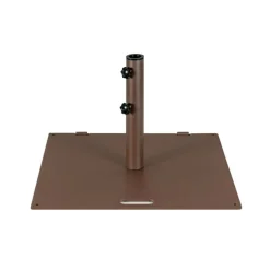 Brown Steel Patio Umbrella Base with Wheels and Adjustable Pole Holder