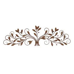 Brown Traditional Scroll & Leaf Metal Wall Accent