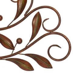 Brown Traditional Scroll & Leaf Metal Wall Accent