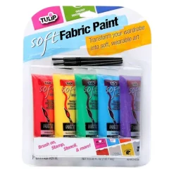 Brush-On Fabric Paint Squeezable Tube 5 Pack