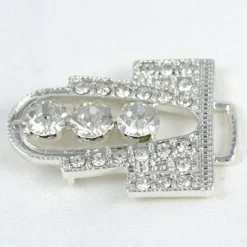 1 Buckle Silver Rhinestone Clasp 2.6