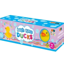 Buddy & Barney: Bath Time Ducks - 3 Light-Up Toys, Floating Rubber Duckies, Magical Water-Activated Flashing Glow, Sensory Tub Play, Toddler & Kids 1+