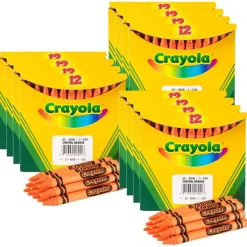 Bulk Crayons, Orange, Regular Size, 12 Per Box, 12 Boxes