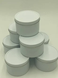 Bulk 48 Pieces White Round Metal Favor Tins