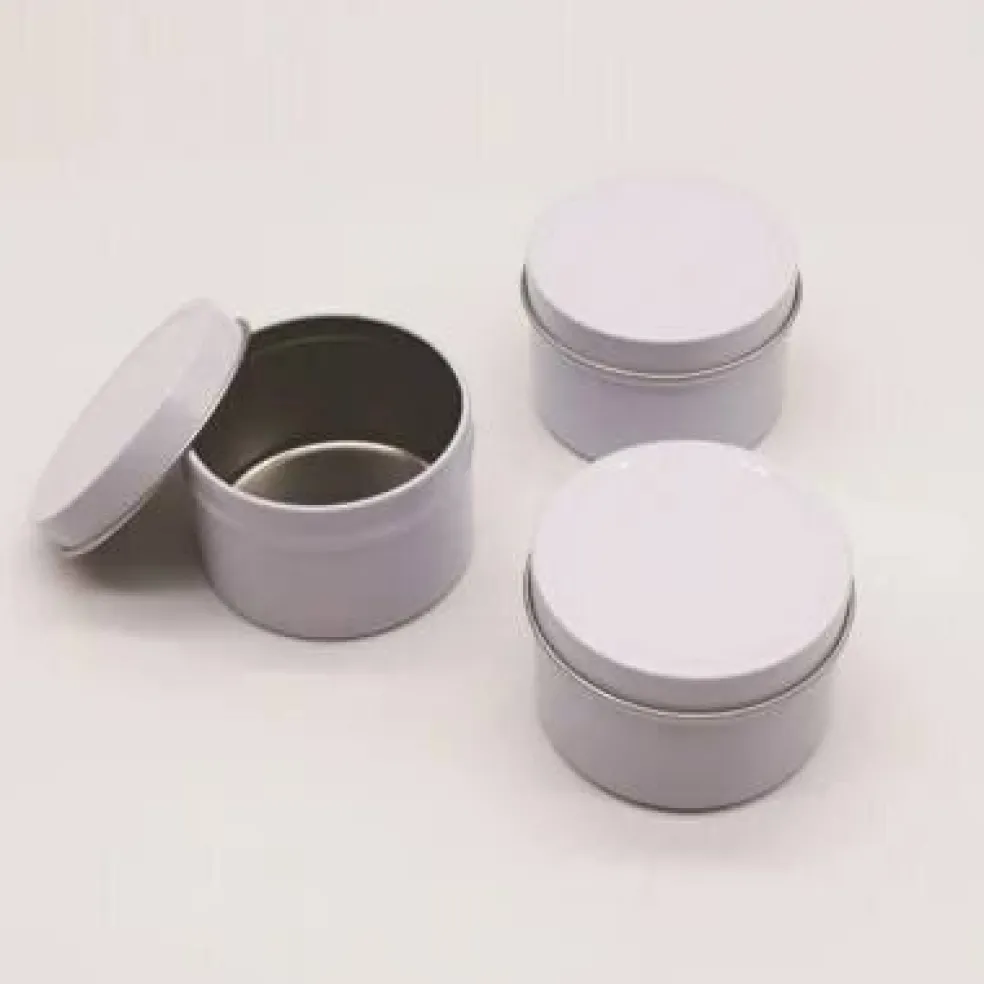 Bulk 48 Pieces White Round Metal Favor Tins