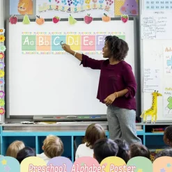 Bulletin Board Letters ABC Alphabet Poster Set, Soft Tone Classroom Wall Decor with 26 Alphabet Cards, 11 Number Cards & 126 Glue Dots for Kindergarten Preschool Elementary Nursery Home Learning