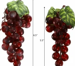 12 Bunches Artificial Grapes, Simulation Lifelike Grape Clusters, 6 Colors, 2 Size
