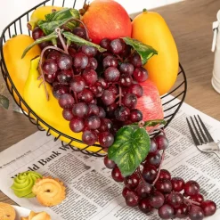 4 Bunches Plastic Lifelike Grapes - Red