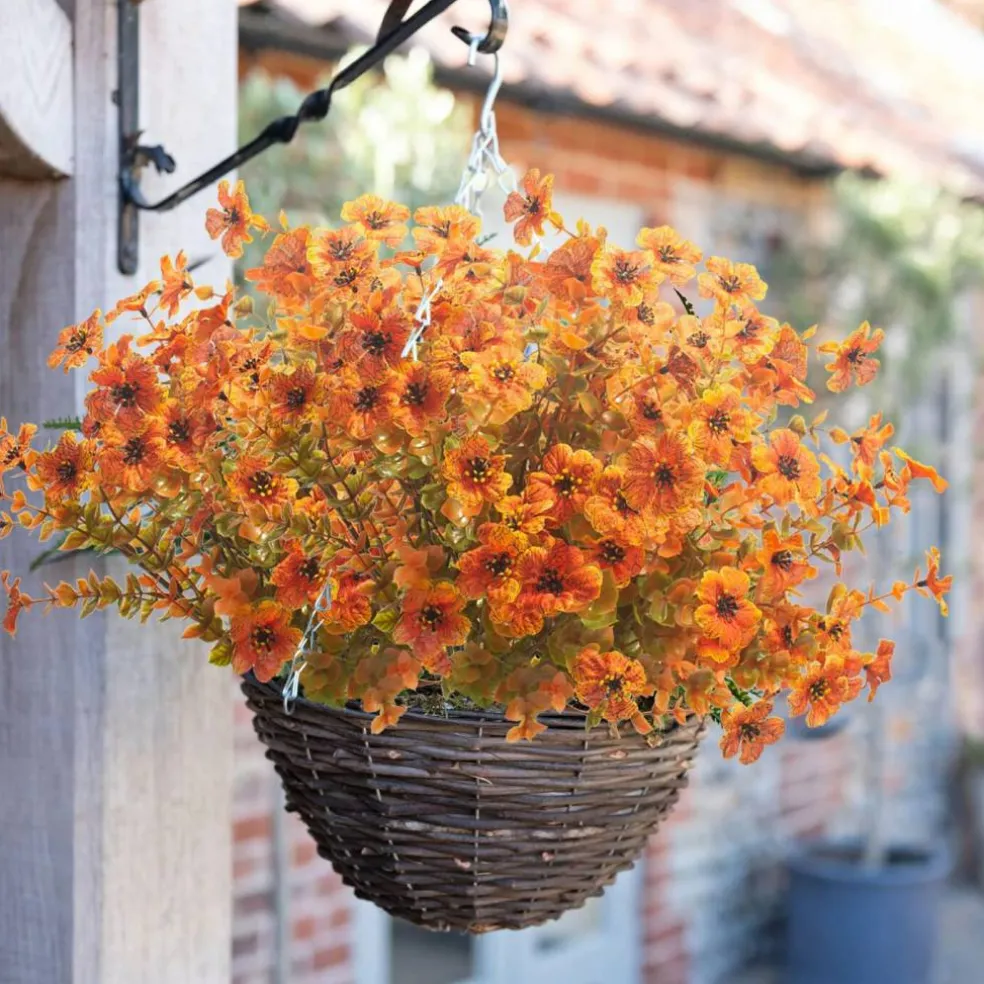 10 Bundles Artificial Fall Flowers Outdoor UV Resistant Fake Flowers