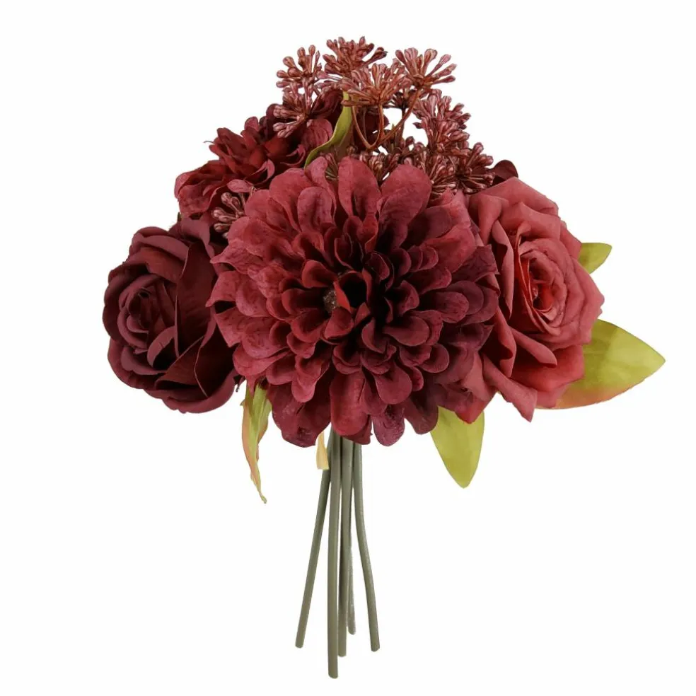 12" Burgundy Dahlia & Rose Mix Bouquet by Ashland®
